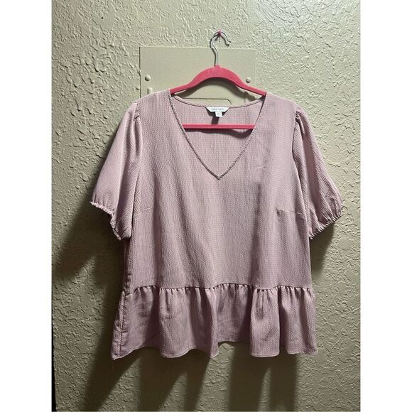 Nine West V-Neck Short Sleeve Blouse Woman’s Size XL - Picture 1 of 6